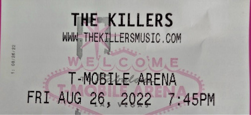 Killers concert ticket