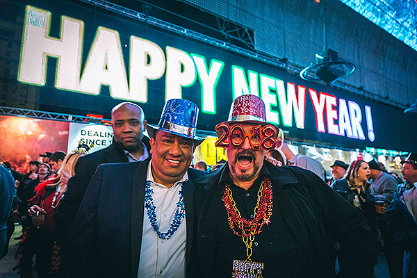 Guests ring in 2018 at Americas Party Downtown at Fremont Street Experience 12.31.17