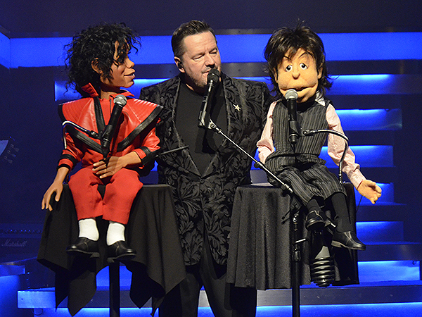 Terry Fator with his new puppets of Michael Jackson and Paul McCartney - Photo credit: Stephen Thorburn