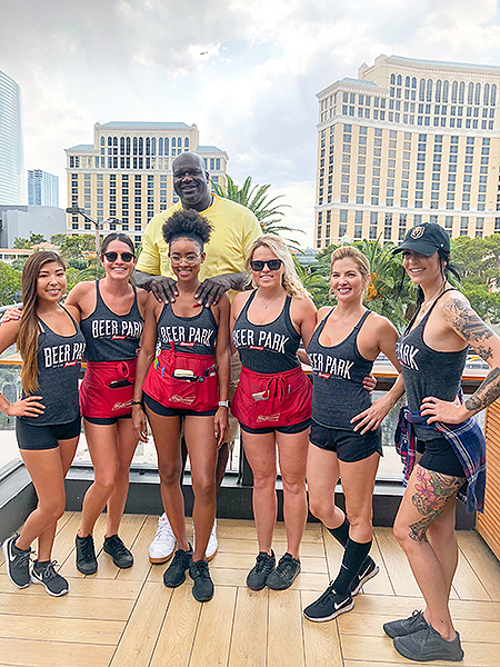 Shaquille ONeal with Beer Park Staff Courtesy of Beer Park