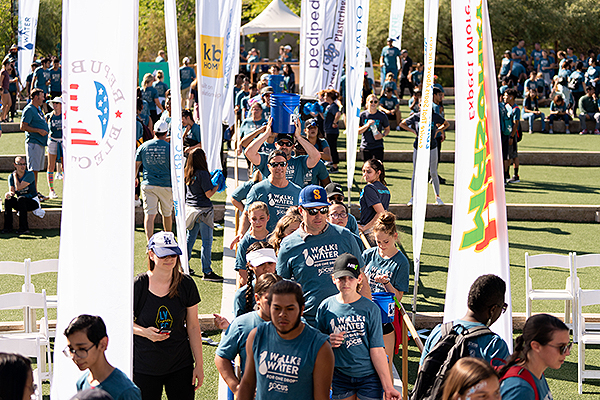 Walk for Water 2019 participants return from their walk through the Springs Preserve Sept. 21