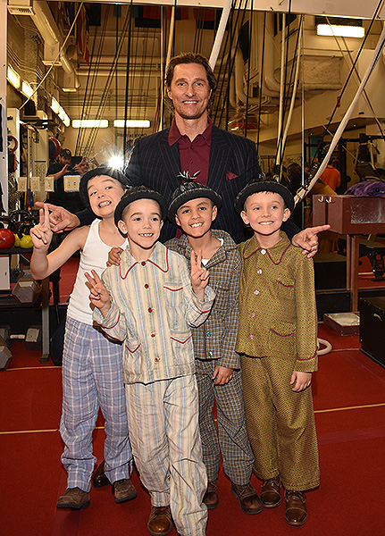 Matthew McConaughey with the Kids of Liverpool at LOVE by Cirque du Soleil Jan. 18 2020