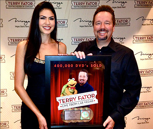 Terry Fator and Taylor Makakoa Celebrate Quadruple Platinum DVD