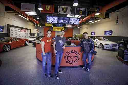 Jersey Boys Cast at World Class Drivings Dream Garage