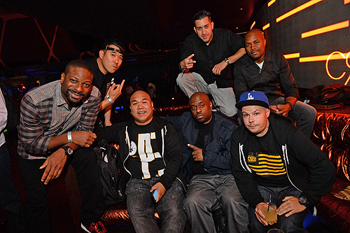DJs Back -Irie Crooked Melo D D-Nice Front - DJs Five Homicide and Fashen VIP booth Hakkasan Las Vegas