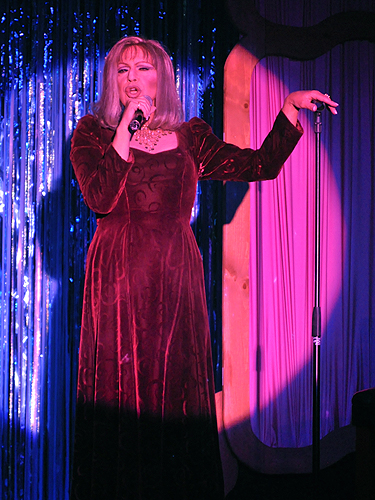 Barbra Streisand impersonator at An Evening at La Cage in the Four Queens
