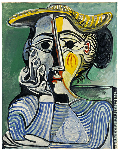 Bellagio Picasso femme au chignon et au chapeau
