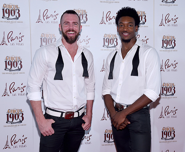 CHIPPENDALES Stars Ryan Kelsey and Dimitri Blizzeard Attend Opening Night of CIRCUS 1903 at Paris Las Vegas 7.25.17 Ethan Miller