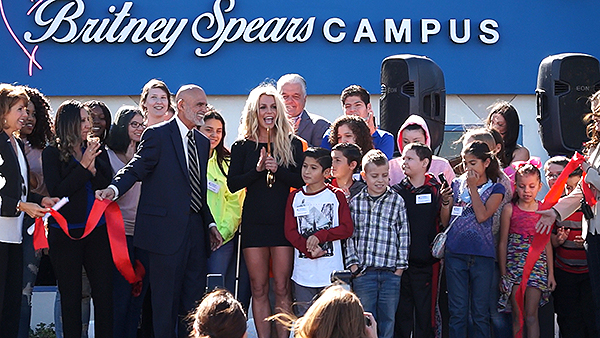 Britney Spears joined president and CEO of the Nevada Childhood Cancer Foundation, Jeff Gordon, in celebration of the grand opening of the organization’s new Britney Spears Campus Ribbon Cutting - Photo credit: Sonia Miller