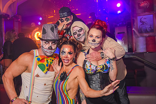 Partiers dressed as sideshow acts during XIV Freakshow at Hyde Bellagio 10.31.17