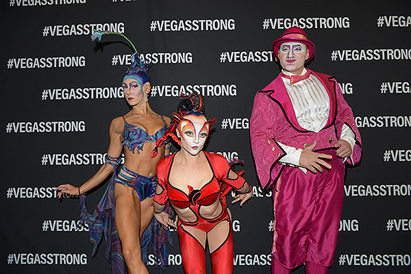 Performers from Cirque du Soleils Mystere at Vegas Strong Benefit Concert
