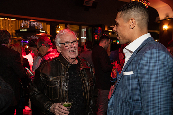 Bill Foley and Ryan Reaves celebrate the launch of 7Five Brewing Co. at Hyde Bellagio in Las Vegas 2.23.19