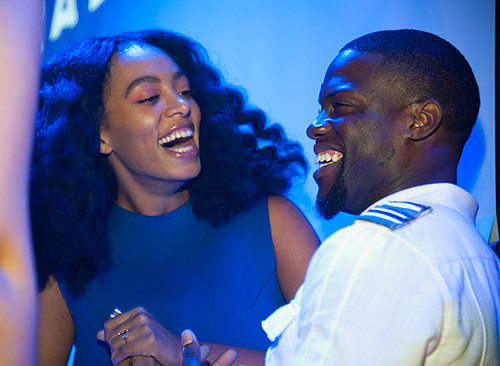 Kevin Hart and Solange at Kevin Hart and Friends Comedy All-stars Hosted by Kevin Hart after-party at Rose. Rabbit. Lie. at The Cosmopolitan of Las Vegas Sept. 5 1
