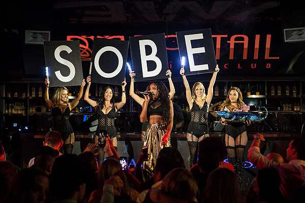 Tinashe on Stage at SoBes 21st Birthday Party at Foxtail at SLS Las Vegas