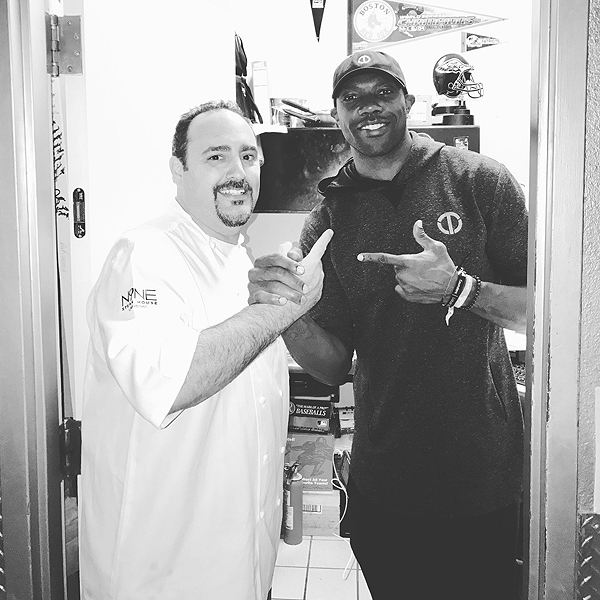 Terrell Owens with Chef Barry at N9NE Steakhouse 11.12.20146