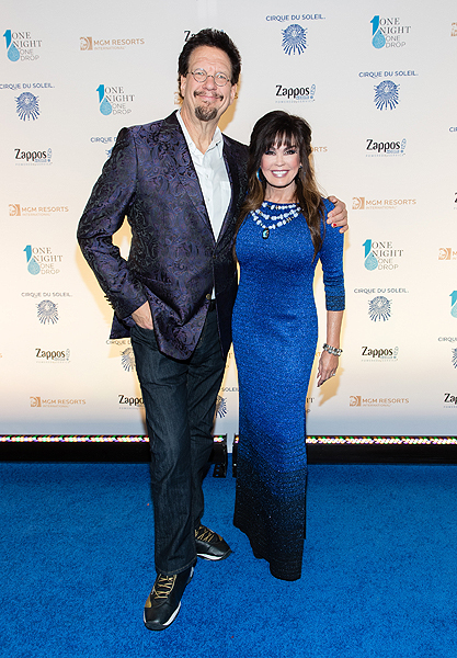 Penn Jillette and Marie Osmond at One Night for One Drop 2017